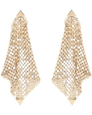Rabanne Pixel Metal Mesh Earrings - Natural