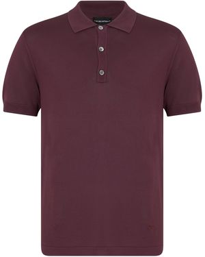 Emporio Armani Knit Polo With Short Sleeves - Red