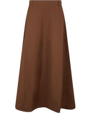 Max Mara Max Mara-Inspired High-Waist Flared Skirt - Brown