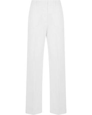 Peserico Straight Cotton Trousers - White