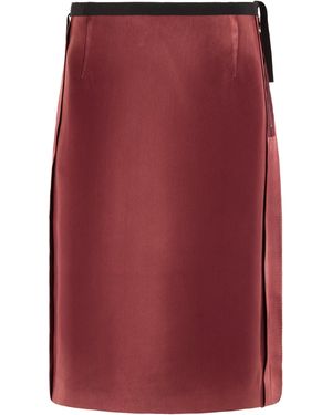 Maison Margiela Satin Midi Skirt - Red