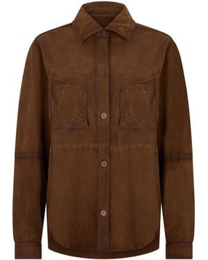 P.A.R.O.S.H. Suede Goat Jacket - Brown