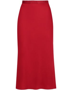 Calvin Klein A-Line Midi Skirt - Red