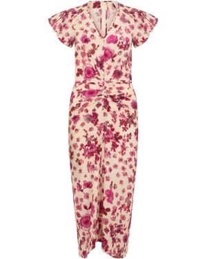 Isabel Marant Silk Floral Dress - Red