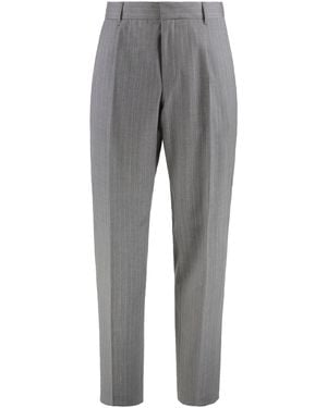 BOSS Virgin Wool Trousers - Grey