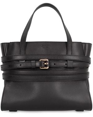 Moschino Tie Me Small Leather Handbag - Black
