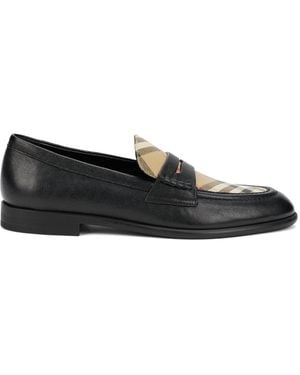 Burberry Tartan Moccasin - Black