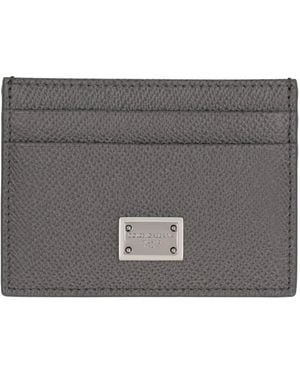 Dolce & Gabbana Portacarte in pelle stampa Dauphine - Grigio