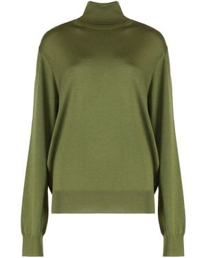 Saint Laurent Wool Blend Turtleneck Sweater - Green