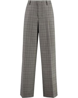 PT01 Wool Wide-Leg Pants - Gray