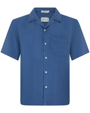 GANT Short Sleeve Cotton Shirt - Blue