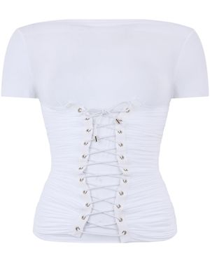 LES FILLES D'EVA Top With Laces - White