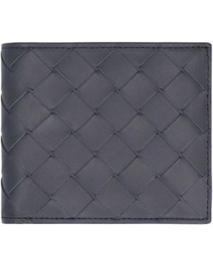 Bottega Veneta Portafoglio Bi-fold in Intrecciato - Grigio