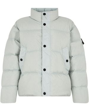 Stone Island Padded Bomber With Logo - Grey