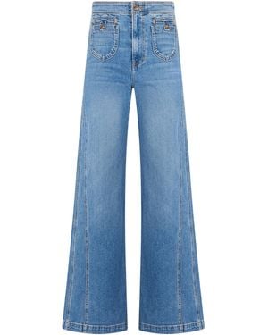 Veronica Beard High-Waist Flared Jeans - Blue