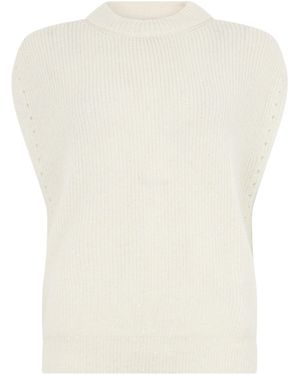 Peserico Ribbed Knit Vest - White