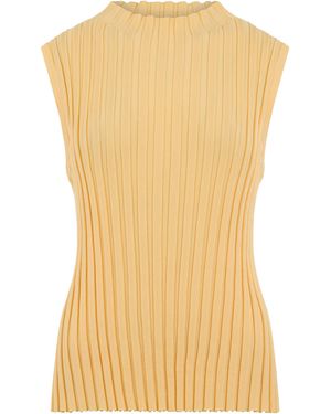 Weekend by Maxmara Sleeveless Ribbed Top - Yellow
