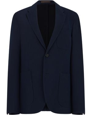Slowear Single-Breasted Cotton Blazer - Blue
