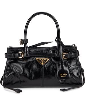 Prada Borsa a mano Bonnie mini in pelle - Nero