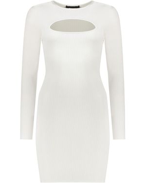 DSquared² Ribbed Front Cut-Out Mini-Dress - White