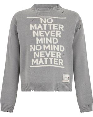 Maison Mihara Yasuhiro Jumper With Phrase - Grey