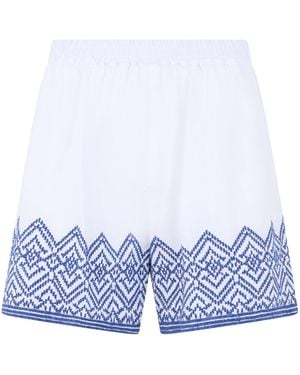 120% Lino Linen Shorts - Blue