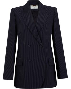 Fendi Double-Breasted Blazer - Blue