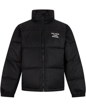 Drole de Monsieur Padded Jacket With Writing - Black
