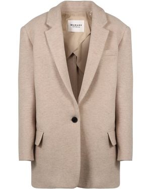 Isabel Marant Wool Single-Breasted Blazer - Natural