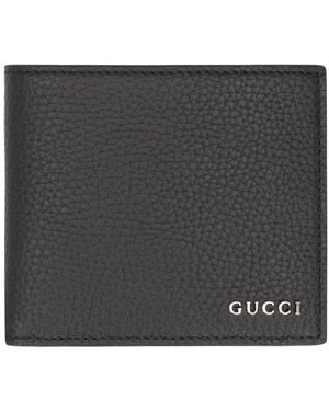 Gucci Leather Bi-Fold Wallet - Grey