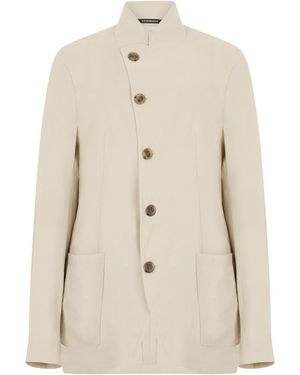 Emporio Armani Jacket With Asymmetric Closure - Natural