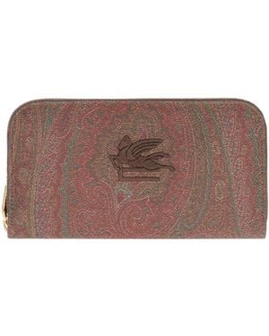 Etro Coated Canvas Wallet - Brown