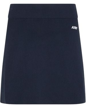 Autry Short Skirt With Small Embroidery - Blue