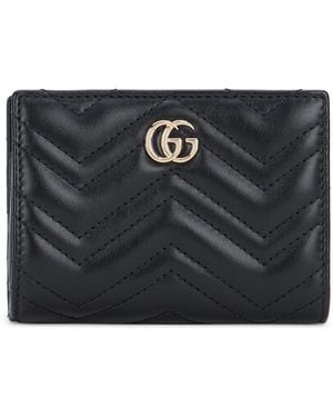 Gucci Portafoglio GG Marmont in pelle matelassé - Nero