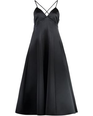 Philosophy Di Lorenzo Serafini Flared Skirt Satin Dress - Black