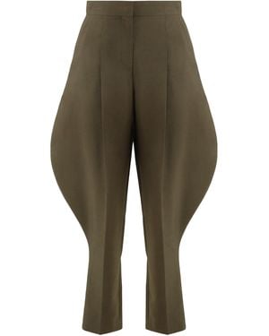 Fendi Palazzo Trousers Wool Mohair Cropped - Green