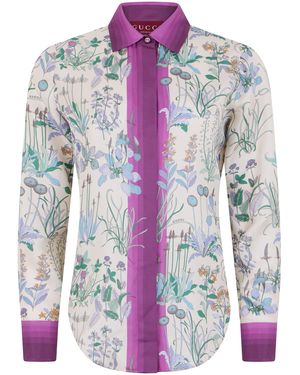 Gucci Floral Silk Shirt - Pink