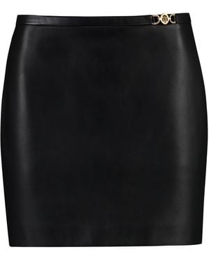 Versace Leather Mini Skirt Lamb - Black