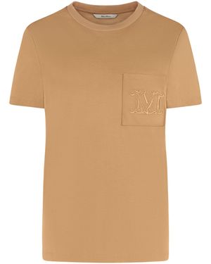 Max Mara Papaia Cotton Crew-Neck T-Shirt - Natural