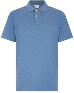 GANT Short Sleeve Polo With Logo - Blue