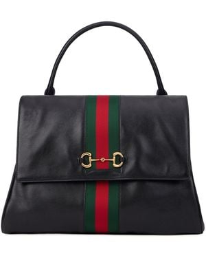 Gucci Borsa a mano Paparazzo in pelle grande - Nero