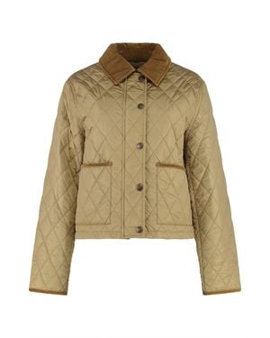 Burberry Quilted Jacket With Snaps Polyamide - Natural