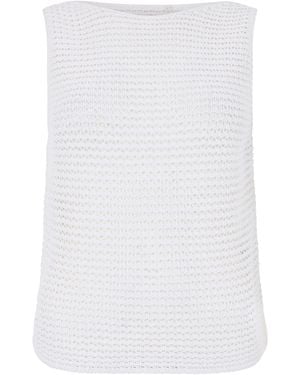 Vince Crochet Top Made Of Cotton Blend - White
