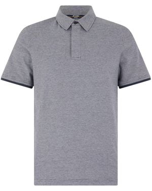 K-Way Cotton Polo With Short Sleeves - Grey