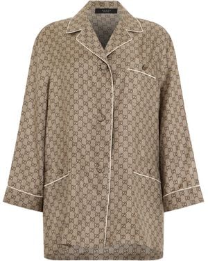 Gucci Shirt With Monogram - Natural