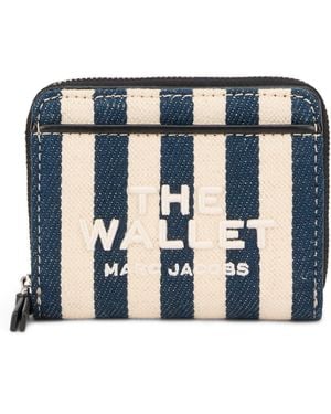 Marc Jacobs Portafoglio compatto The Stripe in tela - Blu