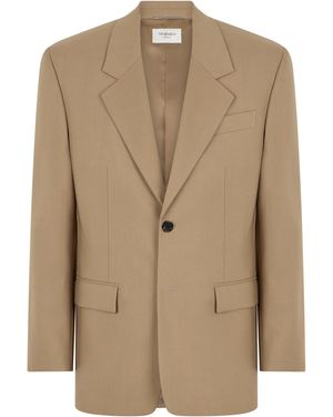 Saint Laurent Single-Breasted Wool Blazer - Natural