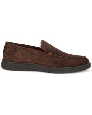 Santoni Suede Loafers - Brown