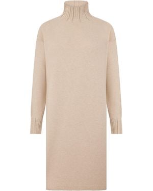 Fabiana Filippi Dress With High Collar - Natural