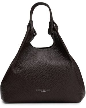 Gianni Chiarini Half-Moon Calfskin Hobo Handbag - Black